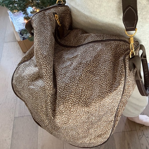 Borbonese shoulder bag tote w/ pouch quail pattern excellent condition - Picture 13 of 16